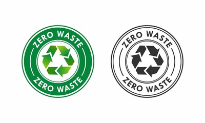 Zero waste logo template illustration