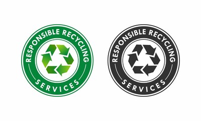 Responsible recycling services logo template illustration