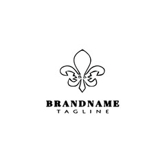 fleur de lys symbol element logo cartoon icon design template black isolated vector illustration