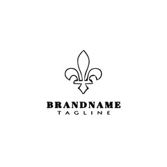 fleur de lys symbol element logo cartoon icon design template black isolated vector illustration