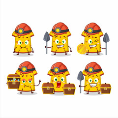 miners yellow clothing kids chinese woman cute mascot character wearing helmet