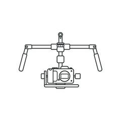 Handheld Steadicam Camera Stabilizer, linear vector element, Illustration. 