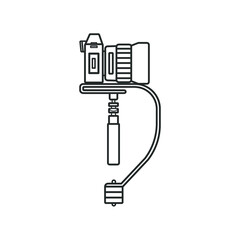 Handheld Steadicam Camera Stabilizer, linear vector element, Illustration. 