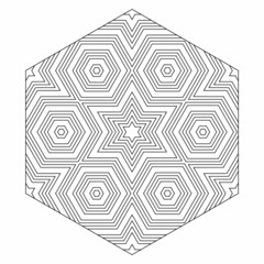 Hexagon with stripe art pattern. Coloring pages for adults. Digital detox. EPS8 #466