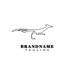 roadrunner logo cartoon icon design template black isolated vector
