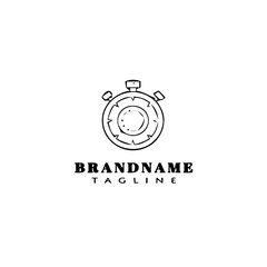 timer logo cartoon icon design template black isolated illustration