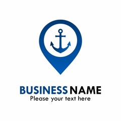 Pin with anchor logo template illustration