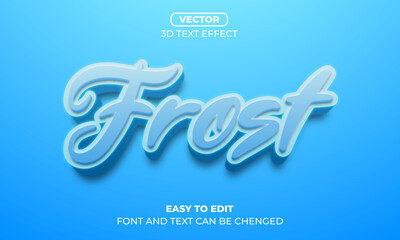 Frost Editable cartoon style 3d text effect template