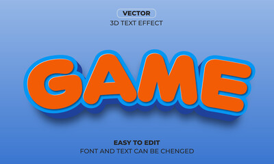 Game Editable cartoon style 3d text effect template