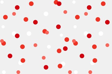 Seamless red polka dot pattern with white background. Repeating texture illustration