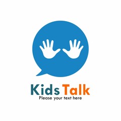 Kids talk logo template illustration