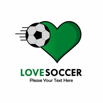 Love soccer logo template illustration