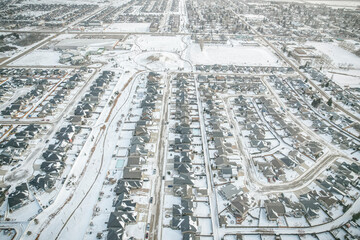 Aerial view of Warman, Saskatchewan on the Canadian Prairies