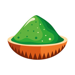 green happy holi celebration powder