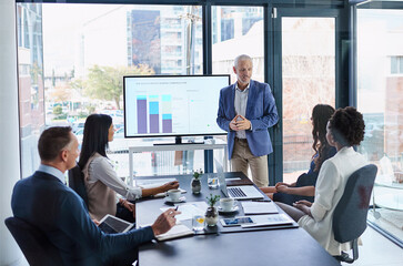 Putting his ideas into focus. Cropped shot of a businessman giving a presentation in a boardroom.