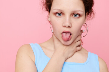 portrait of a young woman posing fashion modern style cropped view unaltered