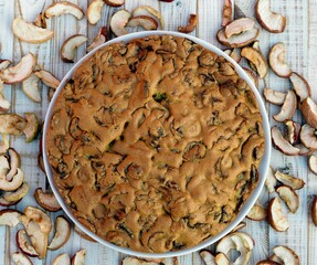 New year's flower arrangement. A bouquet of dried flowers and fir cones under pine branches.Greeting card, space for text