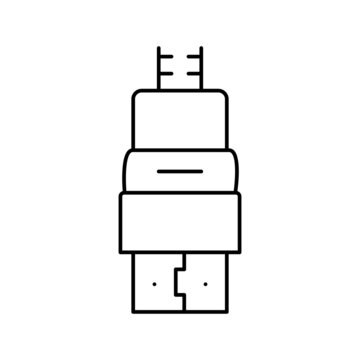 Hdmi Cable Line Icon Vector Illustration