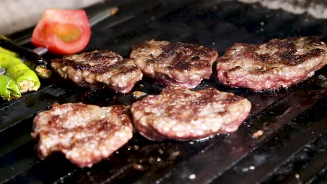 Grilled meat balls - handmade 
 turkish burger