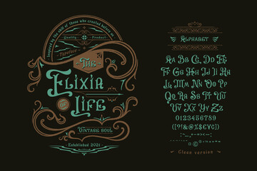 Graphic display font The Elixir of Life