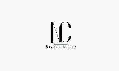 NC CN N C abstract vector logo monogram template - obrazy, fototapety, plakaty