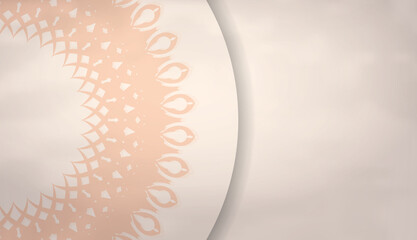 Luxurious beige postcard with space for your text and patterns. Print-ready template. Vector.