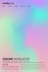 Shades of holographic. Futuristic holographic poster with gradient mesh.