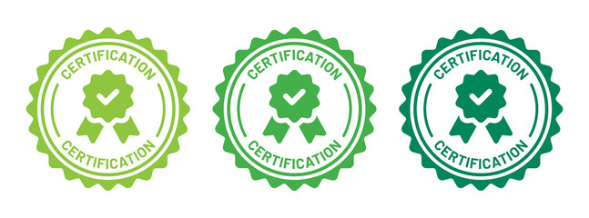 Certification badge icon set. Approved or certified icon vector illustration. - obrazy, fototapety, plakaty