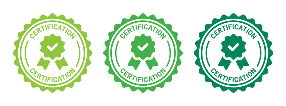 Certification badge icon set. Approved or certified icon vector illustration.