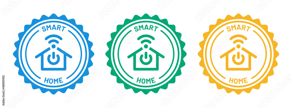 Aufkleber smart home icon isolated on white background. automation control system concept.