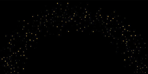 Falling Snow flakes golden pattern Holiday Vector