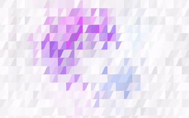 Dark Pink, Green vector abstract pattern made up of colored triangles on white background.