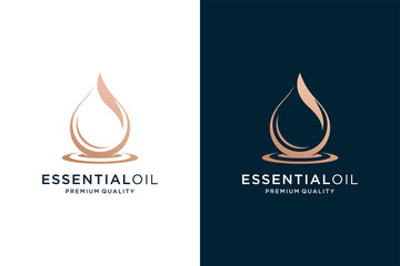 Botanical essential oil logo design - obrazy, fototapety, plakaty