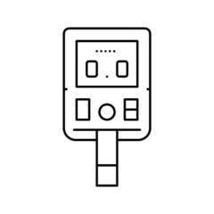 glucose monitoring gadget line icon vector illustration
