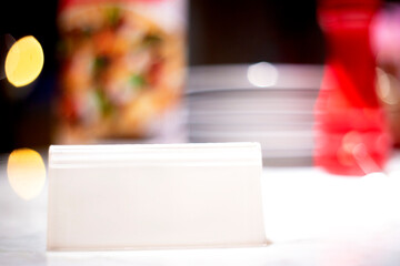 table sign and the table top setting on the restaurant