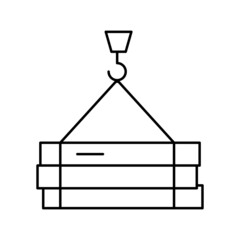 building materials transportation line icon vector illustration