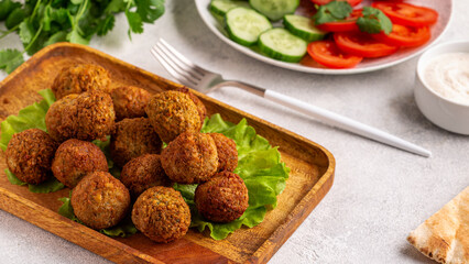 Vegetarian food - falafel balls from spiced chickpeas