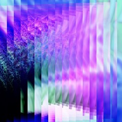 Digital abstract graphic artwork. Vibrant glitch texture. Artwork with deconstructed shapes and graphics elements. Creative graphic design for poster, brochure, flyer and card.