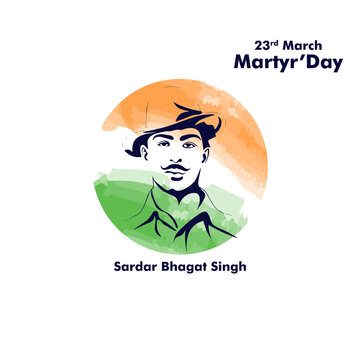 Indian Freedom Fighter Sardar Bhagat Singh Vector Art
