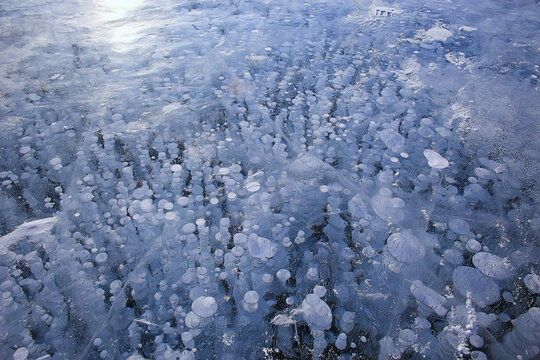 texture ice bubbles air baikal gas hydrogen sulfide nature winter background