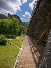 A saline at the graduation works in Bad Muenster am Stein, Rhineland-Palatine, Germany