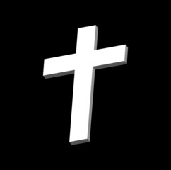 3D Cross icon vector. Christian god cross icon.