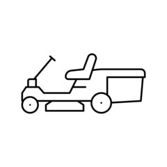 lawn mower machine line icon vector illustration