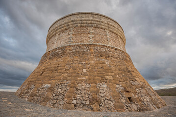 Tower of Fornells, in the municipality of Es Mercadal, Menorca, Spain. It was built between 181 an...