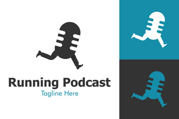 Illustration Vector Graphic of Running Podcast Logo. Perfect to use for Technology Company