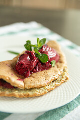 omelet with berry sorbet