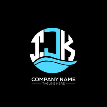 TJK logo monogram isolated on circle element design template, TJK letter logo design on black background. TJK creative initials letter logo concept. TJK letter  design.