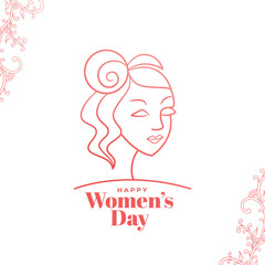 womens day elegent wishes card in line style