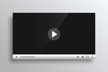 glossy white video player template design © starlineart