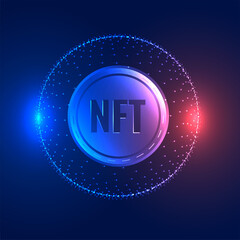 non-fungible token NFT coin concept technology background